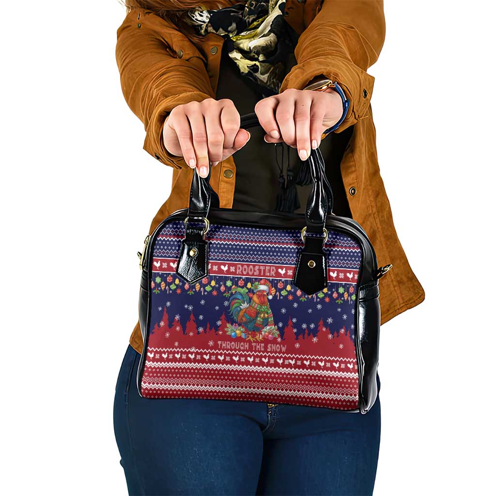 Rooster Through The Snow Christmas Shoulder Handbag Xmas Holiday Patterns - Wonder Print Shop