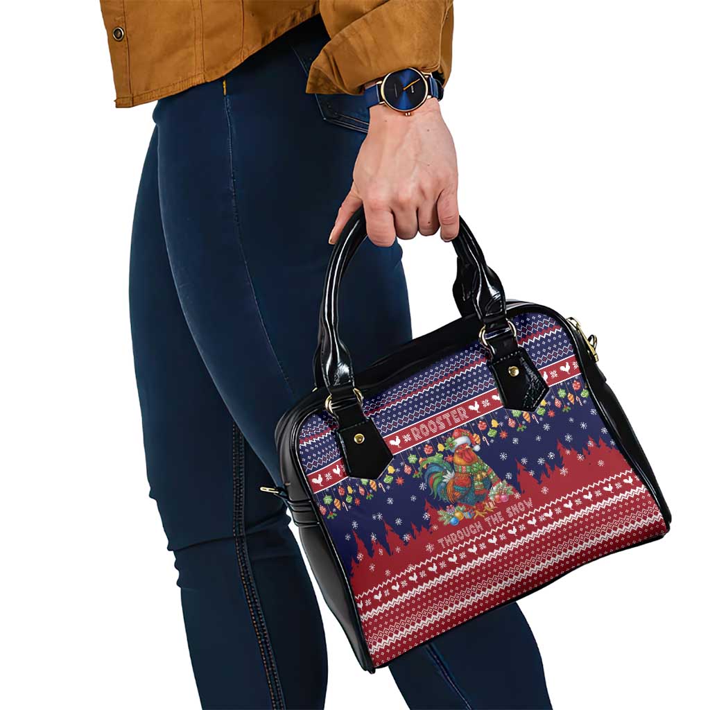Rooster Through The Snow Christmas Shoulder Handbag Xmas Holiday Patterns - Wonder Print Shop