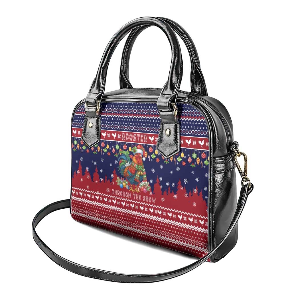 Rooster Through The Snow Christmas Shoulder Handbag Xmas Holiday Patterns - Wonder Print Shop