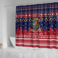 Rooster Through The Snow Christmas Shower Curtain Xmas Holiday Patterns - Wonder Print Shop
