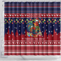Rooster Through The Snow Christmas Shower Curtain Xmas Holiday Patterns - Wonder Print Shop