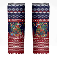 Rooster Through The Snow Christmas Skinny Tumbler Xmas Holiday Patterns - Wonder Print Shop