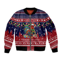 Rooster Through The Snow Christmas Sleeve Zip Bomber Jacket Xmas Holiday Patterns - Wonder Print Shop