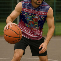Rooster Through The Snow Christmas Sleeveless Hoodie Xmas Holiday Patterns - Wonder Print Shop