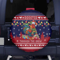 Rooster Through The Snow Christmas Spare Tire Cover Xmas Holiday Patterns - Wonder Print Shop
