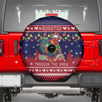 Rooster Through The Snow Christmas Spare Tire Cover Xmas Holiday Patterns - Wonder Print Shop
