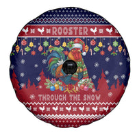 Rooster Through The Snow Christmas Spare Tire Cover Xmas Holiday Patterns - Wonder Print Shop