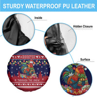 Rooster Through The Snow Christmas Spare Tire Cover Xmas Holiday Patterns - Wonder Print Shop