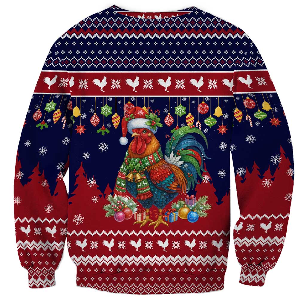 Rooster Through The Snow Christmas Sweatshirt Xmas Holiday Patterns - Wonder Print Shop