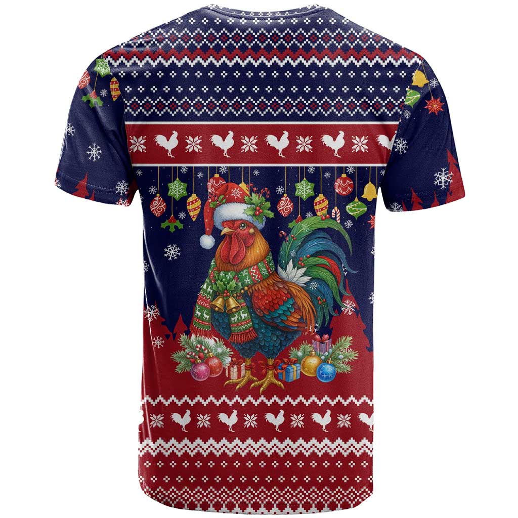 Rooster Through The Snow Christmas T Shirt Xmas Holiday Patterns - Wonder Print Shop