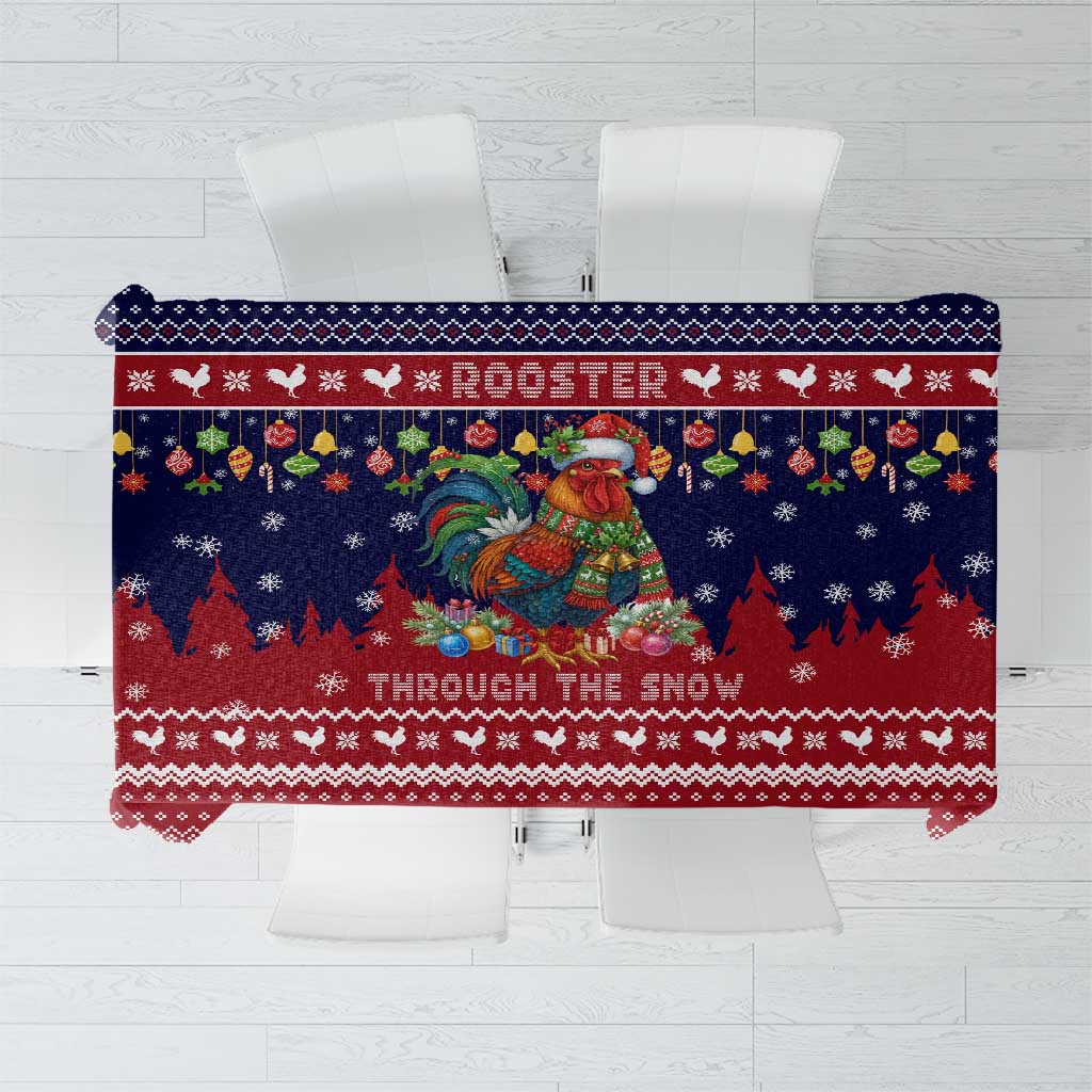 Rooster Through The Snow Christmas Tablecloth Xmas Holiday Patterns - Wonder Print Shop