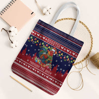 Rooster Through The Snow Christmas Tote Bag Xmas Holiday Patterns - Wonder Print Shop