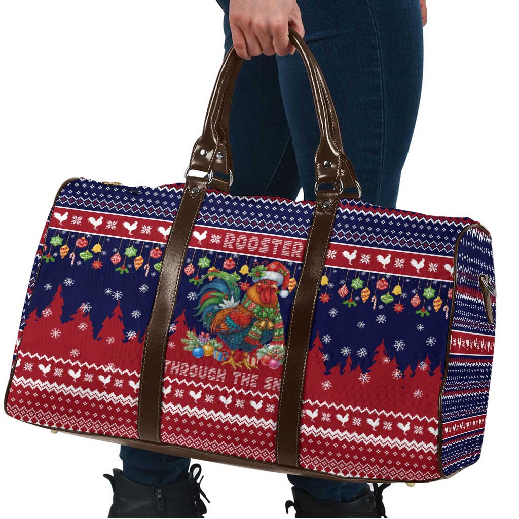 Rooster Through The Snow Christmas Travel Bag Xmas Holiday Patterns - Wonder Print Shop