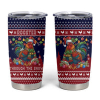 Rooster Through The Snow Christmas Tumbler Cup Xmas Holiday Patterns - Wonder Print Shop