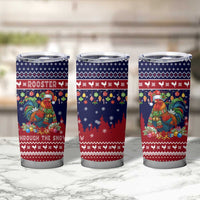 Rooster Through The Snow Christmas Tumbler Cup Xmas Holiday Patterns - Wonder Print Shop