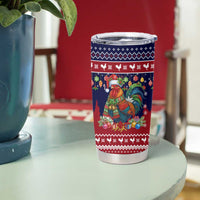 Rooster Through The Snow Christmas Tumbler Cup Xmas Holiday Patterns - Wonder Print Shop