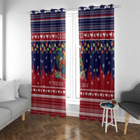 Rooster Through The Snow Christmas Window Curtain Xmas Holiday Patterns - Wonder Print Shop