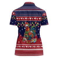 Rooster Through The Snow Christmas Women Polo Shirt Xmas Holiday Patterns - Wonder Print Shop