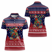 Rooster Through The Snow Christmas Women Polo Shirt Xmas Holiday Patterns - Wonder Print Shop