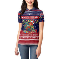 Rooster Through The Snow Christmas Women Polo Shirt Xmas Holiday Patterns - Wonder Print Shop