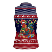Rooster Through The Snow Christmas Women Sleeveless Polo Shirt Xmas Holiday Patterns - Wonder Print Shop