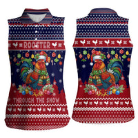 Rooster Through The Snow Christmas Women Sleeveless Polo Shirt Xmas Holiday Patterns - Wonder Print Shop