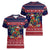 Rooster Through The Snow Christmas Women V-Neck T-Shirt Xmas Holiday Patterns - Wonder Print Shop