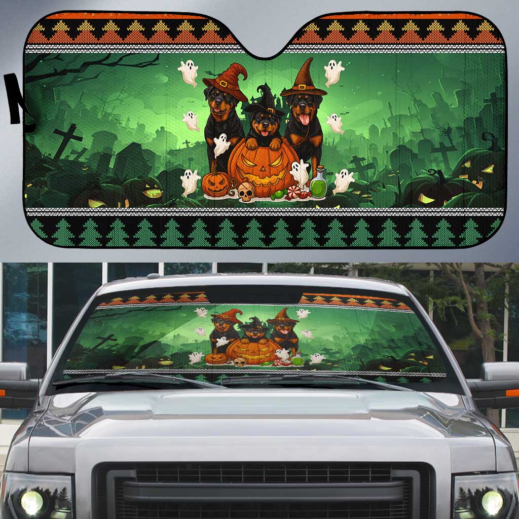 Rottweiler Christmas Auto Sun Shade Xmas Holiday Patterns - Wonder Print Shop