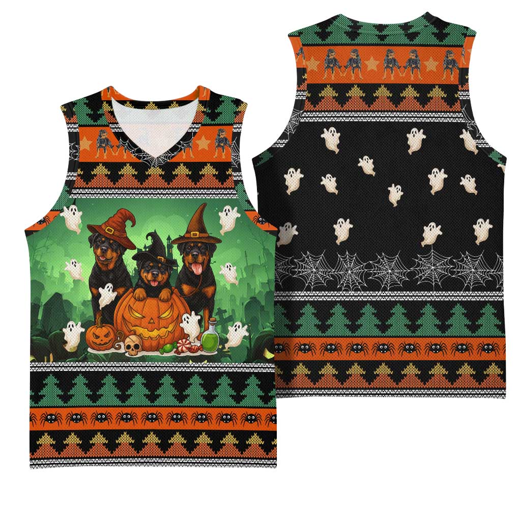 Rottweiler Christmas Basketball Jersey Xmas Holiday Patterns - Wonder Print Shop