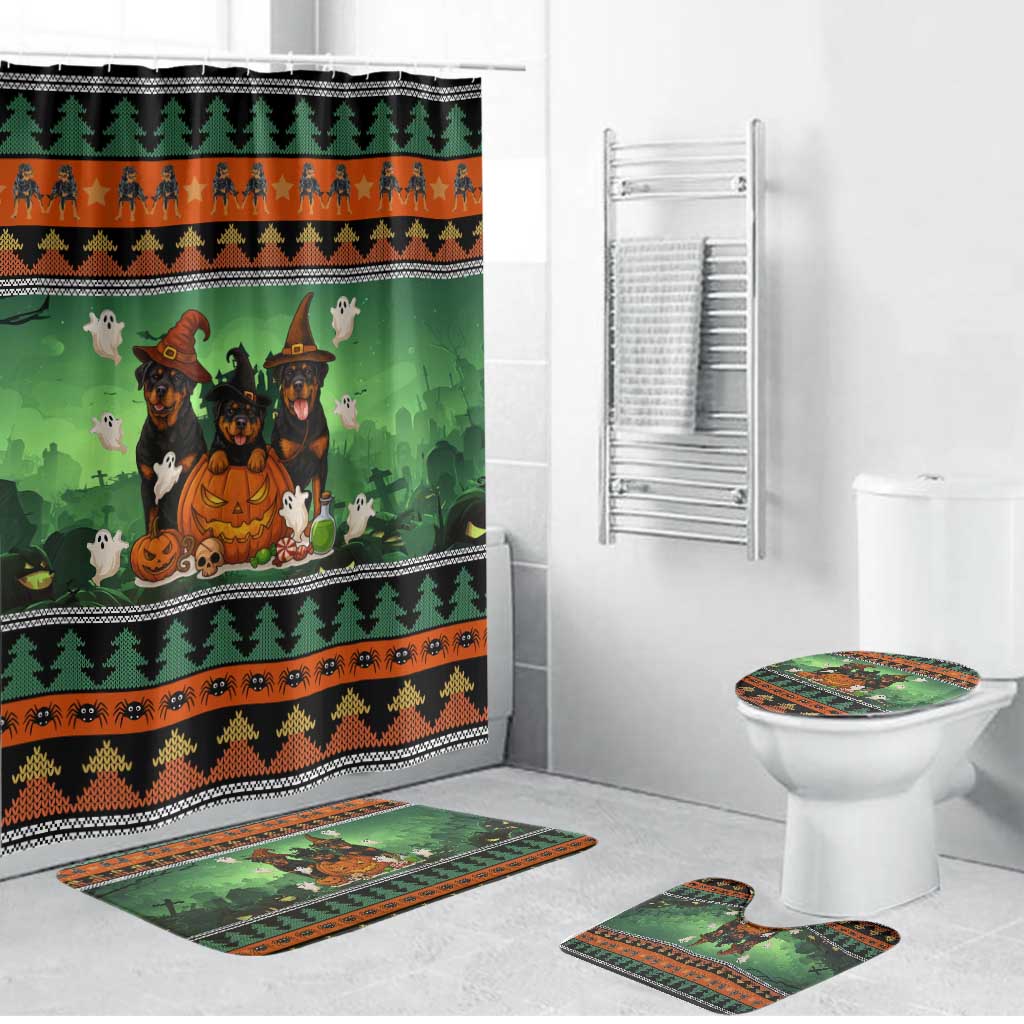 Rottweiler Christmas Bathroom Set Xmas Holiday Patterns - Wonder Print Shop