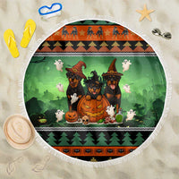 Rottweiler Christmas Beach Blanket Xmas Holiday Patterns - Wonder Print Shop