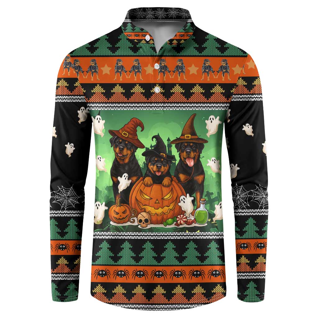 Rottweiler Christmas Button Sweatshirt Xmas Holiday Patterns - Wonder Print Shop