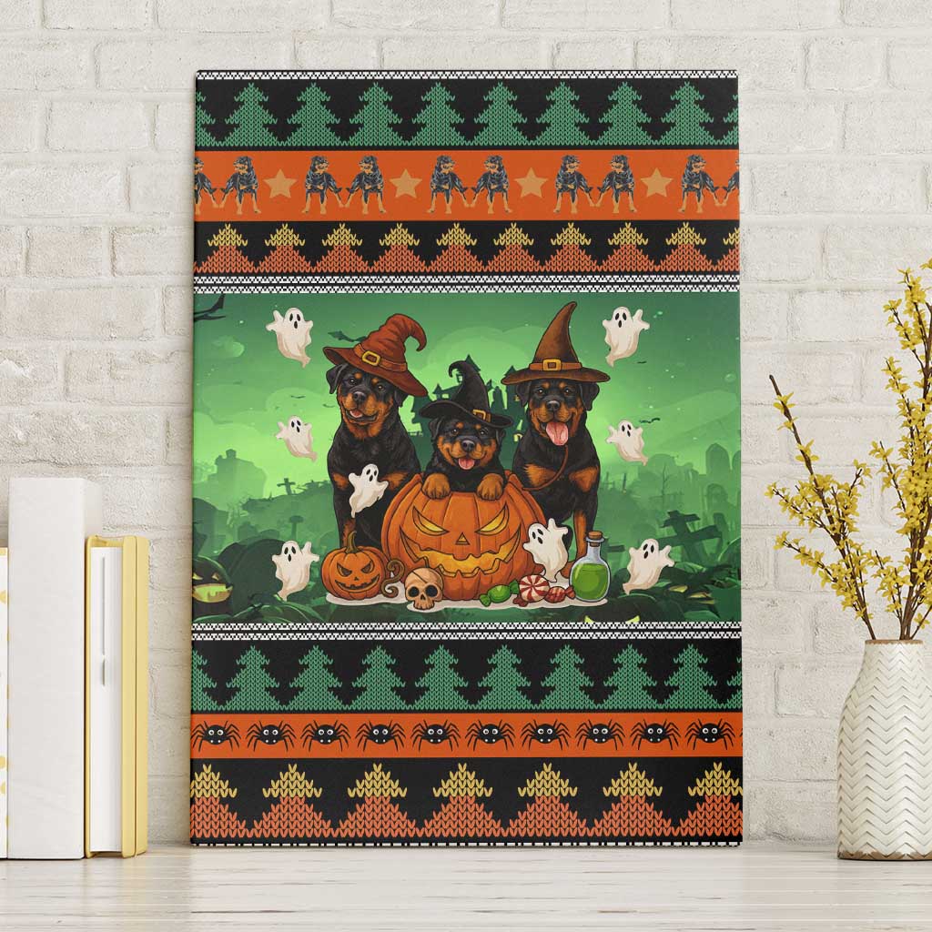 Rottweiler Christmas Canvas Wall Art Xmas Holiday Patterns - Wonder Print Shop