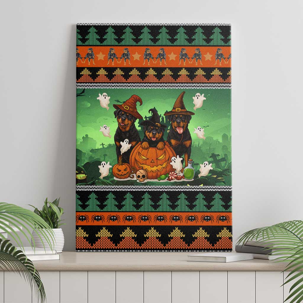 Rottweiler Christmas Canvas Wall Art Xmas Holiday Patterns - Wonder Print Shop