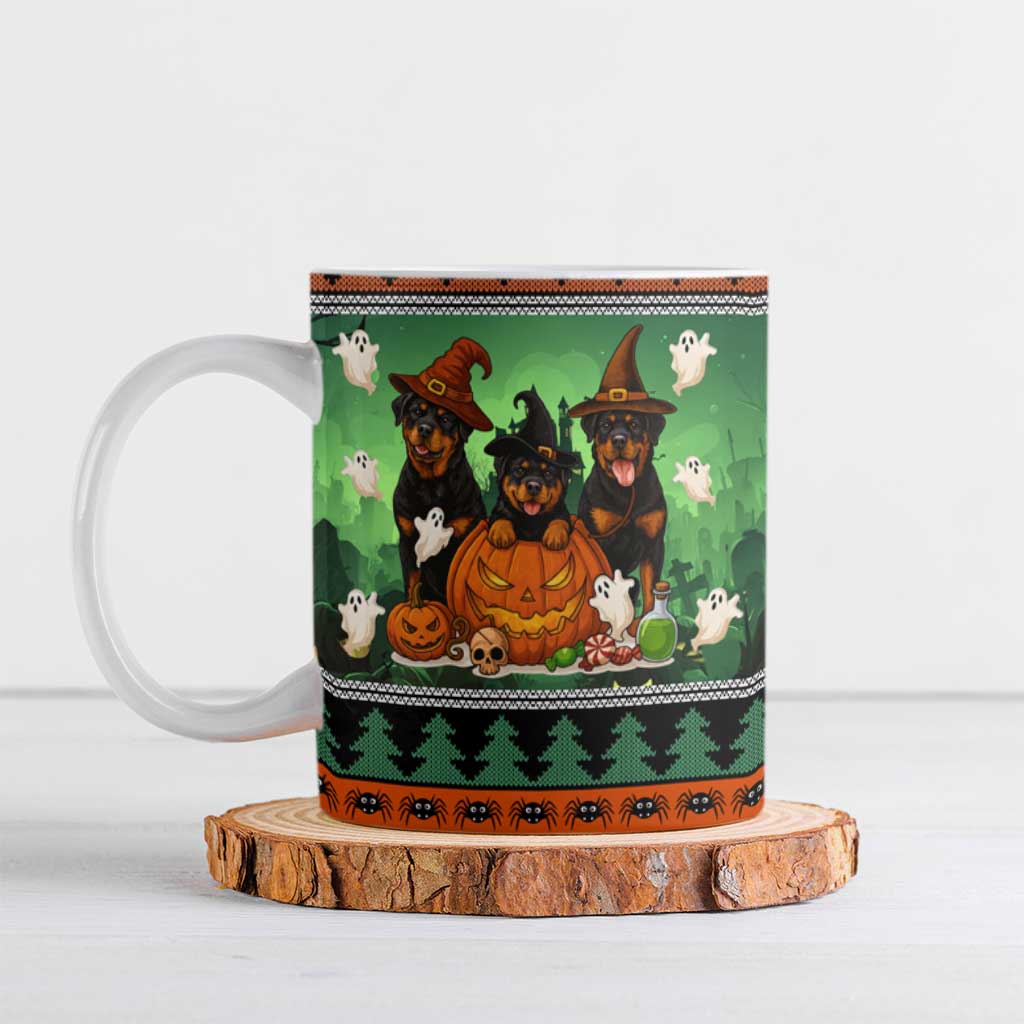 Rottweiler Christmas Ceramic Mug Xmas Holiday Patterns - Wonder Print Shop