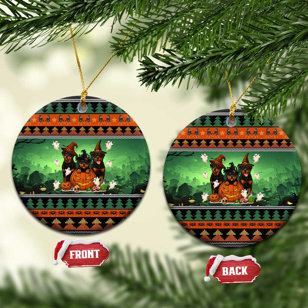 Rottweiler Christmas Ceramic Ornament Xmas Holiday Patterns - Wonder Print Shop