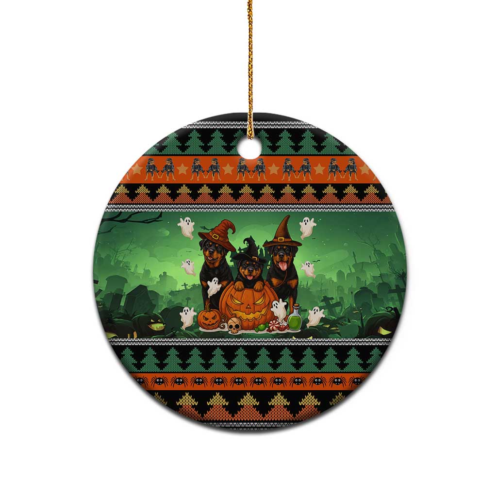 Rottweiler Christmas Ceramic Ornament Xmas Holiday Patterns - Wonder Print Shop