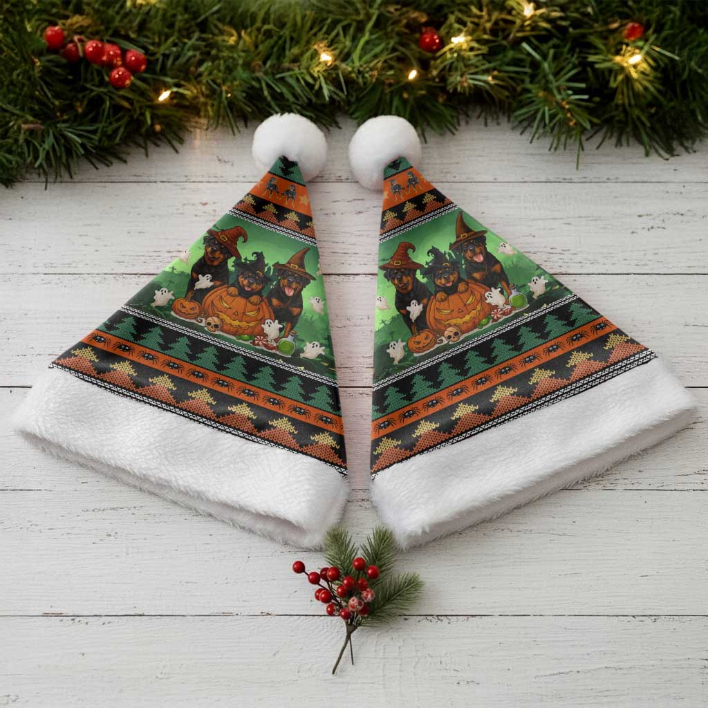 Rottweiler Christmas Santa Hat Xmas Holiday Patterns - Wonder Print Shop