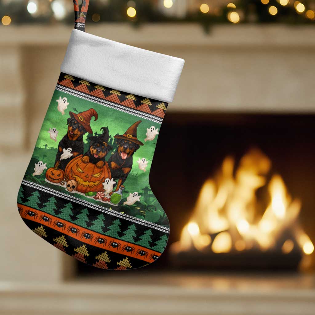 Rottweiler Christmas Stocking Xmas Holiday Patterns - Wonder Print Shop