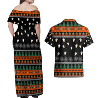 Rottweiler Christmas Couples Matching Off Shoulder Maxi Dress and Hawaiian Shirt Xmas Holiday Patterns - Wonder Print Shop