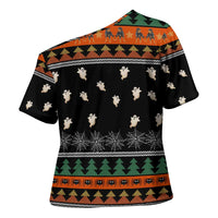 Rottweiler Christmas Cross Shoulder Shirt Xmas Holiday Patterns - Wonder Print Shop