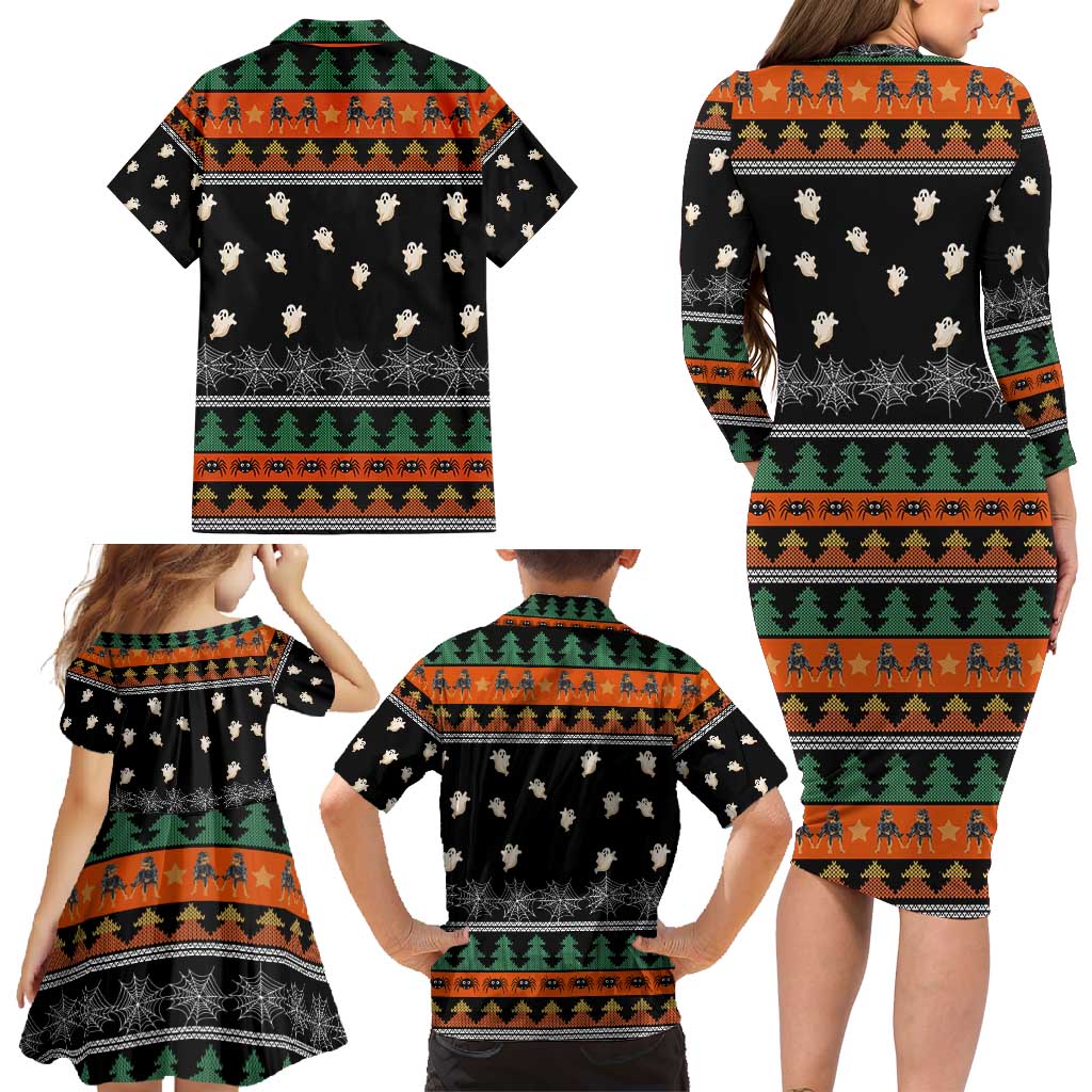 Rottweiler Christmas Family Matching Long Sleeve Bodycon Dress and Hawaiian Shirt Xmas Holiday Patterns - Wonder Print Shop