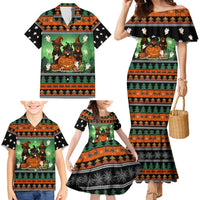Rottweiler Christmas Family Matching Mermaid Dress and Hawaiian Shirt Xmas Holiday Patterns - Wonder Print Shop
