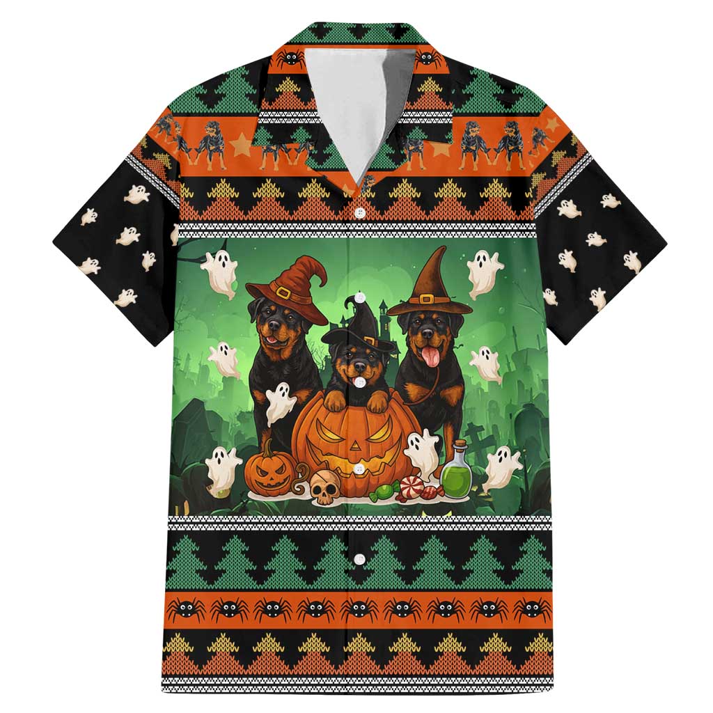 Rottweiler Christmas Family Matching Mermaid Dress and Hawaiian Shirt Xmas Holiday Patterns - Wonder Print Shop