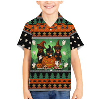 Rottweiler Christmas Family Matching Mermaid Dress and Hawaiian Shirt Xmas Holiday Patterns - Wonder Print Shop