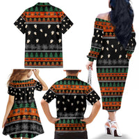 Rottweiler Christmas Family Matching Off The Shoulder Long Sleeve Dress and Hawaiian Shirt Xmas Holiday Patterns - Wonder Print Shop