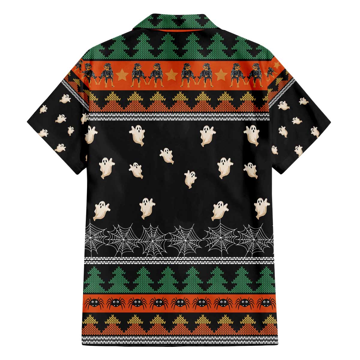 Rottweiler Christmas Family Matching Off The Shoulder Long Sleeve Dress and Hawaiian Shirt Xmas Holiday Patterns - Wonder Print Shop