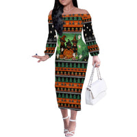 Rottweiler Christmas Family Matching Off The Shoulder Long Sleeve Dress and Hawaiian Shirt Xmas Holiday Patterns - Wonder Print Shop