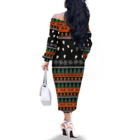 Rottweiler Christmas Family Matching Off The Shoulder Long Sleeve Dress and Hawaiian Shirt Xmas Holiday Patterns - Wonder Print Shop