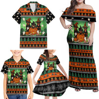 Rottweiler Christmas Family Matching Off Shoulder Maxi Dress and Hawaiian Shirt Xmas Holiday Patterns - Wonder Print Shop